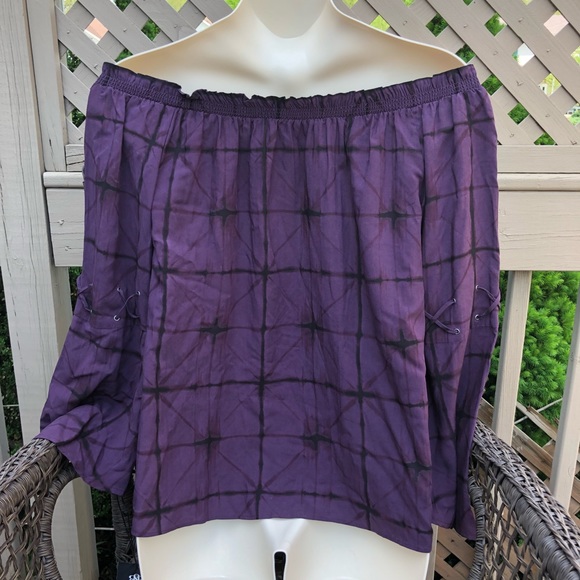 NWT Rock&Republic Plum Perfect OTS Top - Picture 5 of 6
